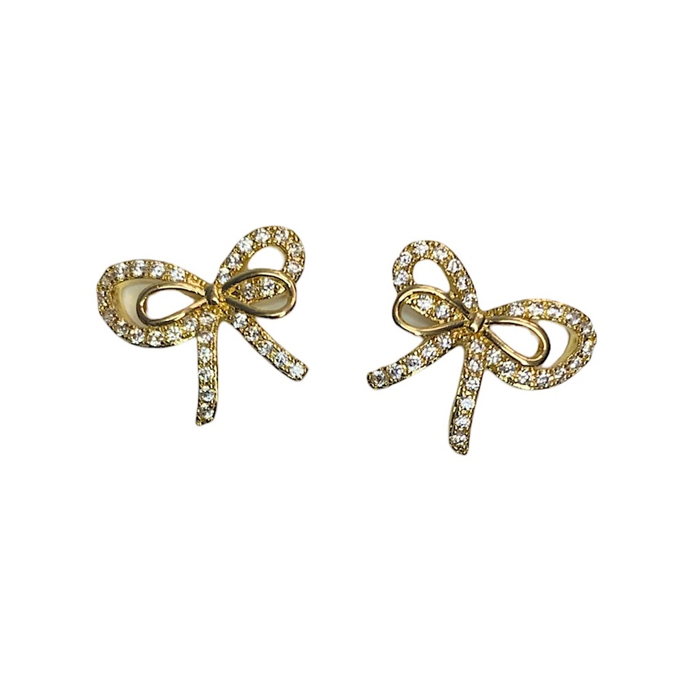 🎀Gold bow post earrings
